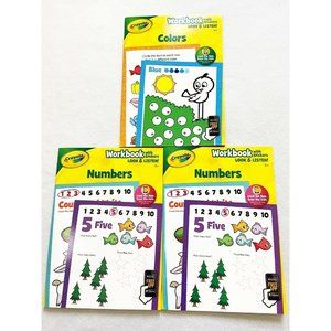 3 Crayola Workbooks with Stickers. Colors, Shapes, And Numbers. Ages 3+. Free Ap